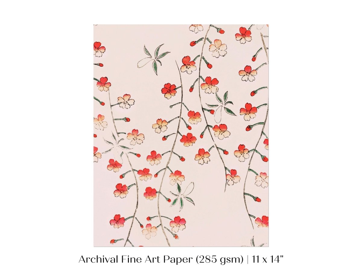 Cherry Blossom Pattern | Vintage Japanese Art | P322 - Single Art Prints - Piccolo Fiore Prints
