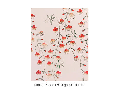 Cherry Blossom Pattern | Vintage Japanese Art | P322 - Single Art Prints - Piccolo Fiore Prints
