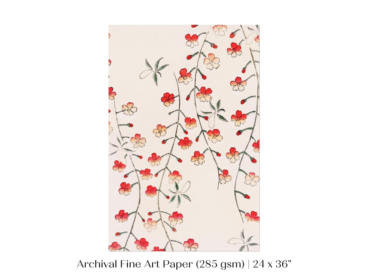 Cherry Blossom Pattern | Vintage Japanese Art | P322 - Single Art Prints - Piccolo Fiore Prints