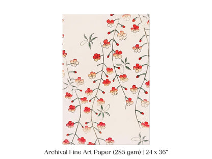 Cherry Blossom Pattern | Vintage Japanese Art | P322 - Single Art Prints - Piccolo Fiore Prints