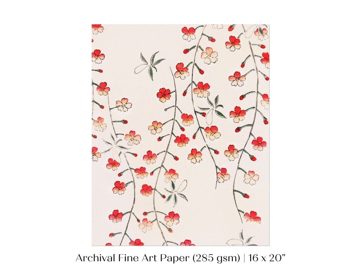 Cherry Blossom Pattern | Vintage Japanese Art | P322 - Single Art Prints - Piccolo Fiore Prints