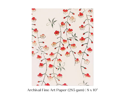 Cherry Blossom Pattern | Vintage Japanese Art | P322 - Single Art Prints - Piccolo Fiore Prints