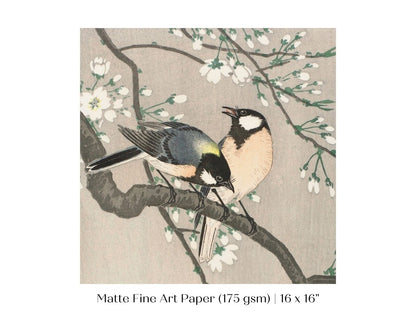 Cherry Branch | Vintage Japanese Art | P279 - Single Square Art Prints - Piccolo Fiore Prints