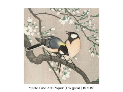 Cherry Branch | Vintage Japanese Art | P279 - Single Square Art Prints - Piccolo Fiore Prints