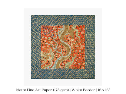 Chinese Dragon | Textile Art Print | P303 - Single Square Art Prints - Piccolo Fiore Prints