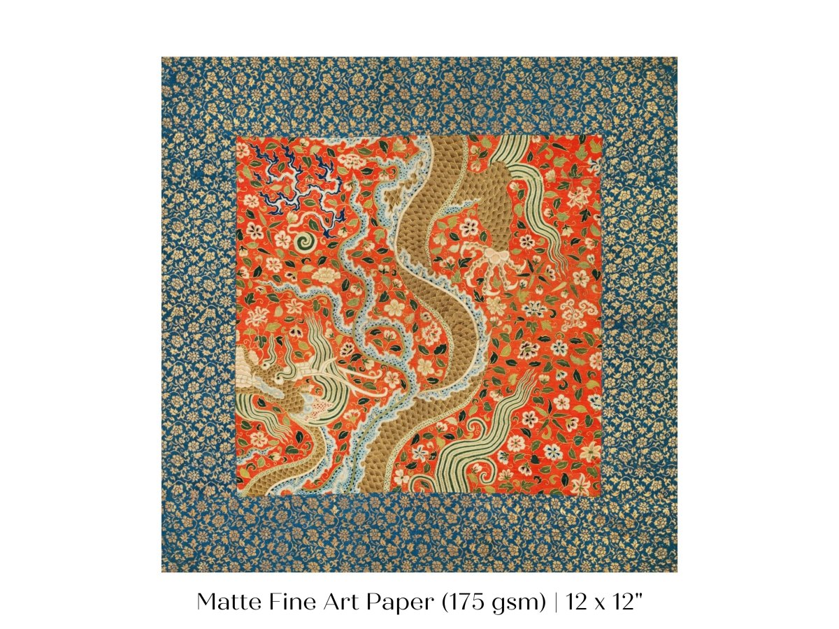 Chinese Dragon | Textile Art Print | P303 - Single Square Art Prints - Piccolo Fiore Prints