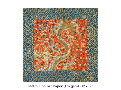 Chinese Dragon | Textile Art Print | P303 - Single Square Art Prints - Piccolo Fiore Prints