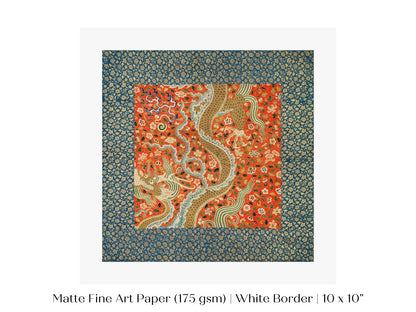 Chinese Dragon | Textile Art Print | P303 - Single Square Art Prints - Piccolo Fiore Prints