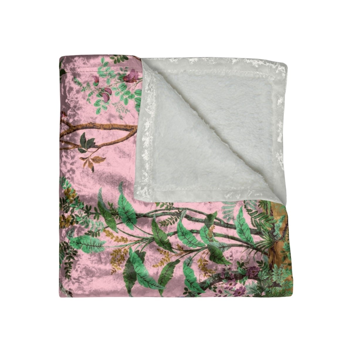 Chinoiserie in Pink | Crushed Velvet Blanket - Crushed Velvet Blanket - Piccolo Fiore Prints