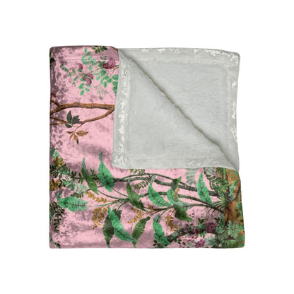 Chinoiserie in Pink | Crushed Velvet Blanket - Crushed Velvet Blanket - Piccolo Fiore Prints