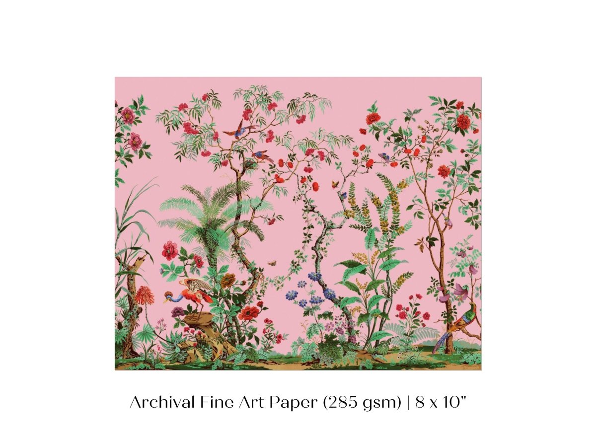 Chinoiserie in Pink | P482 - Single Art Prints - Piccolo Fiore Prints