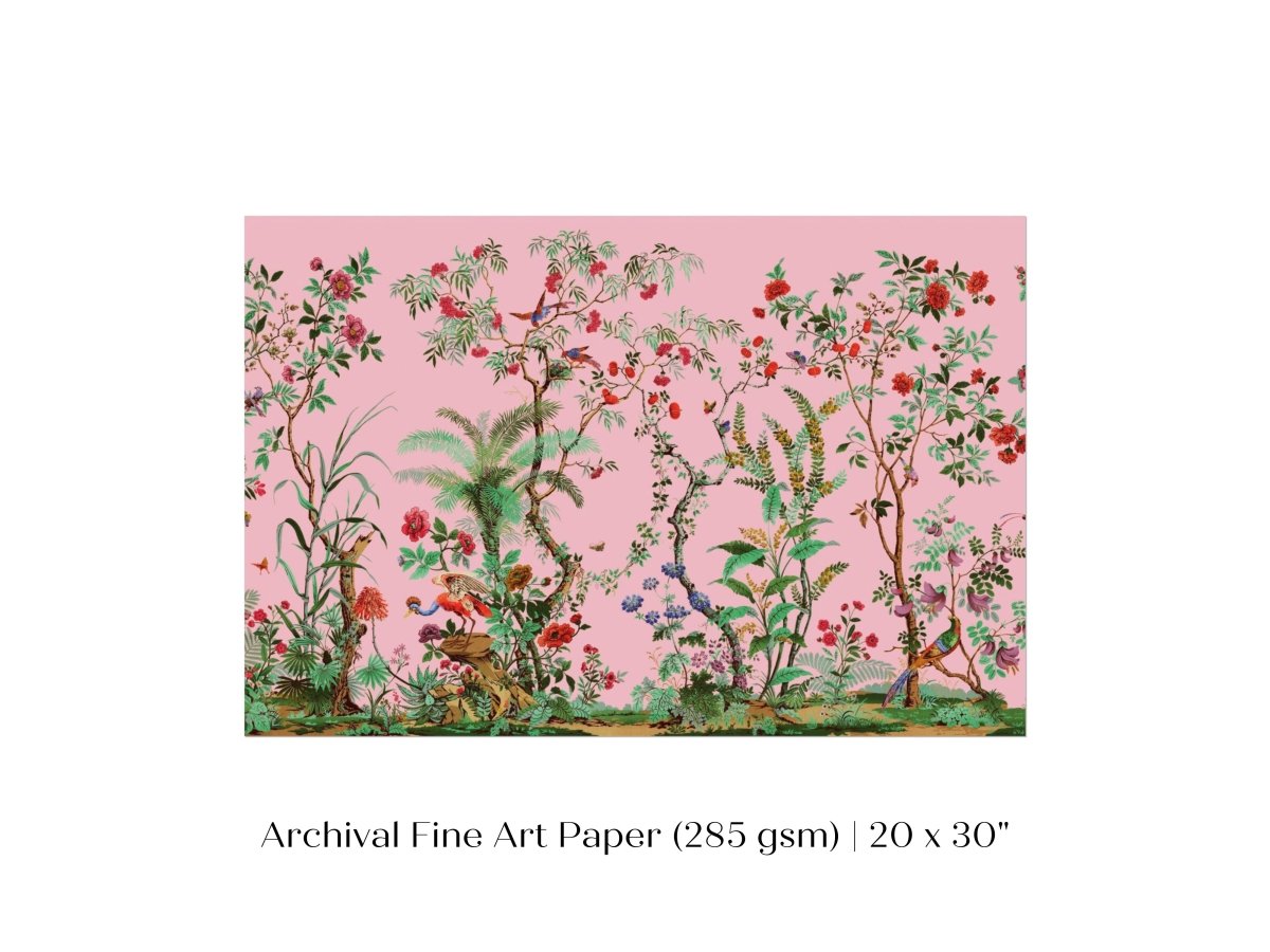 Chinoiserie in Pink | P482 - Single Art Prints - Piccolo Fiore Prints