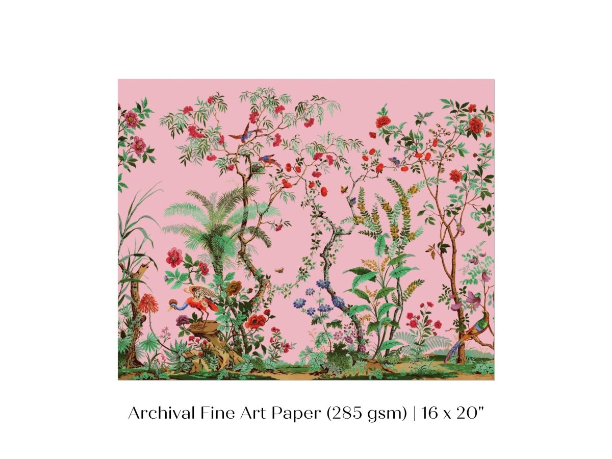 Chinoiserie in Pink | P482 - Single Art Prints - Piccolo Fiore Prints