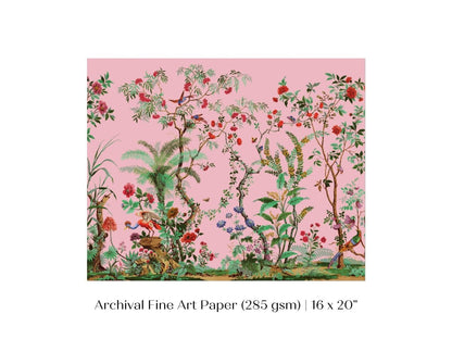 Chinoiserie in Pink | P482 - Single Art Prints - Piccolo Fiore Prints