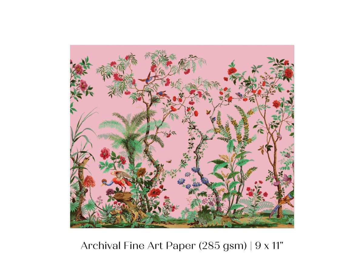Chinoiserie in Pink | P482 - Single Art Prints - Piccolo Fiore Prints