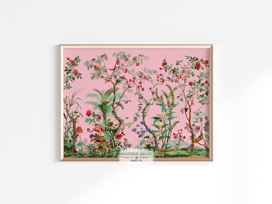 Chinoiserie in Pink | P482 - Single Art Prints - Piccolo Fiore Prints