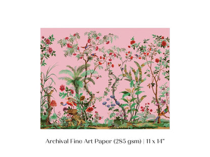 Chinoiserie in Pink | P482 - Single Art Prints - Piccolo Fiore Prints
