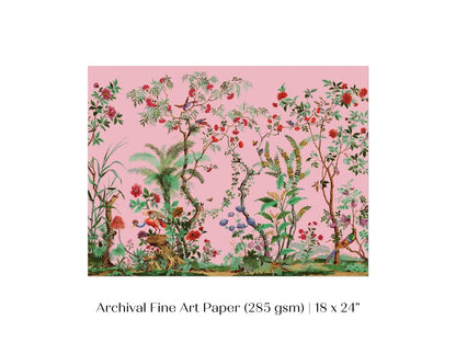 Chinoiserie in Pink | P482 - Single Art Prints - Piccolo Fiore Prints