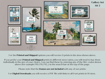Coastal Blue | Gallery Wall Set | 9 Prints | S9 - 2 - Gallery Wall Set - Piccolo Fiore Prints