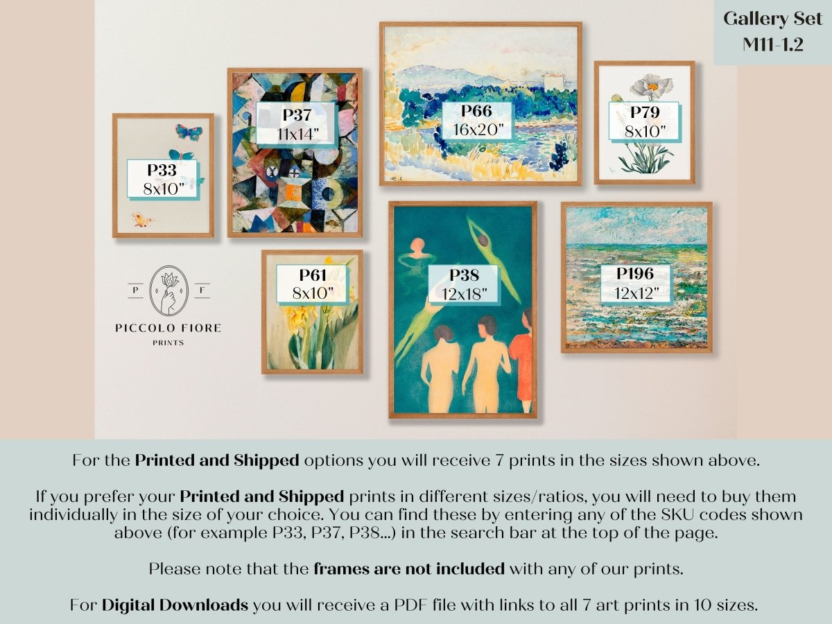 Coastal Floral | Gallery Wall Set | 7 Prints | M11 - 1.2 - Gallery Wall Set - Piccolo Fiore Prints