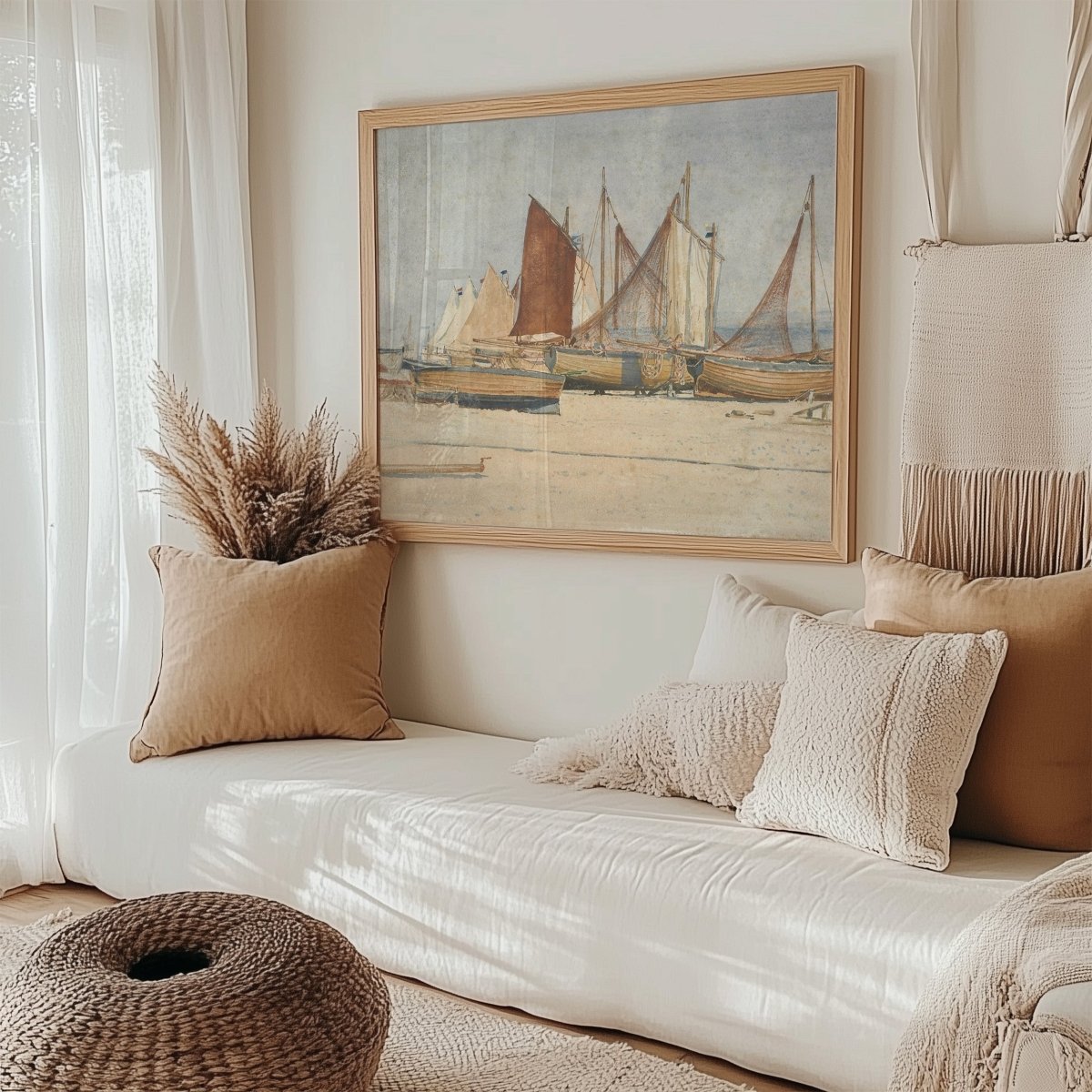 Coastal Prints in Cream, Sage Green and Pastel Blue | Gallery Wall Set | 8 Prints | S8 - 5 - Gallery Wall Set - Piccolo Fiore Prints