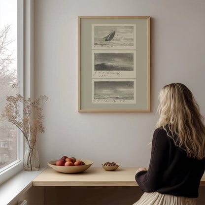 Coastal Prints in Cream, Sage Green and Pastel Blue | Gallery Wall Set | 8 Prints | S8 - 5 - Gallery Wall Set - Piccolo Fiore Prints