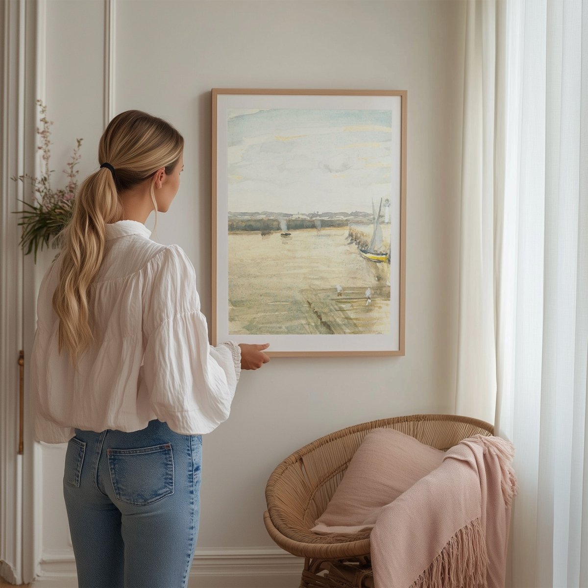 Coastal Prints in Cream, Sage Green and Pastel Blue | Gallery Wall Set | 8 Prints | S8 - 5 - Gallery Wall Set - Piccolo Fiore Prints