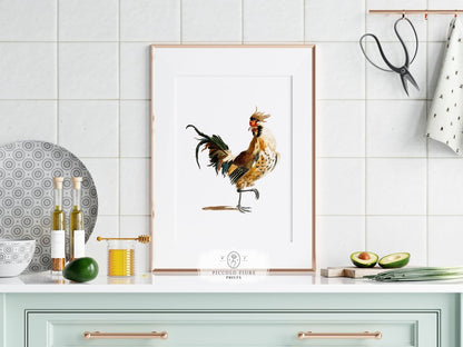 Cockerel Illustration | P102 - Single Art Prints - Piccolo Fiore Prints