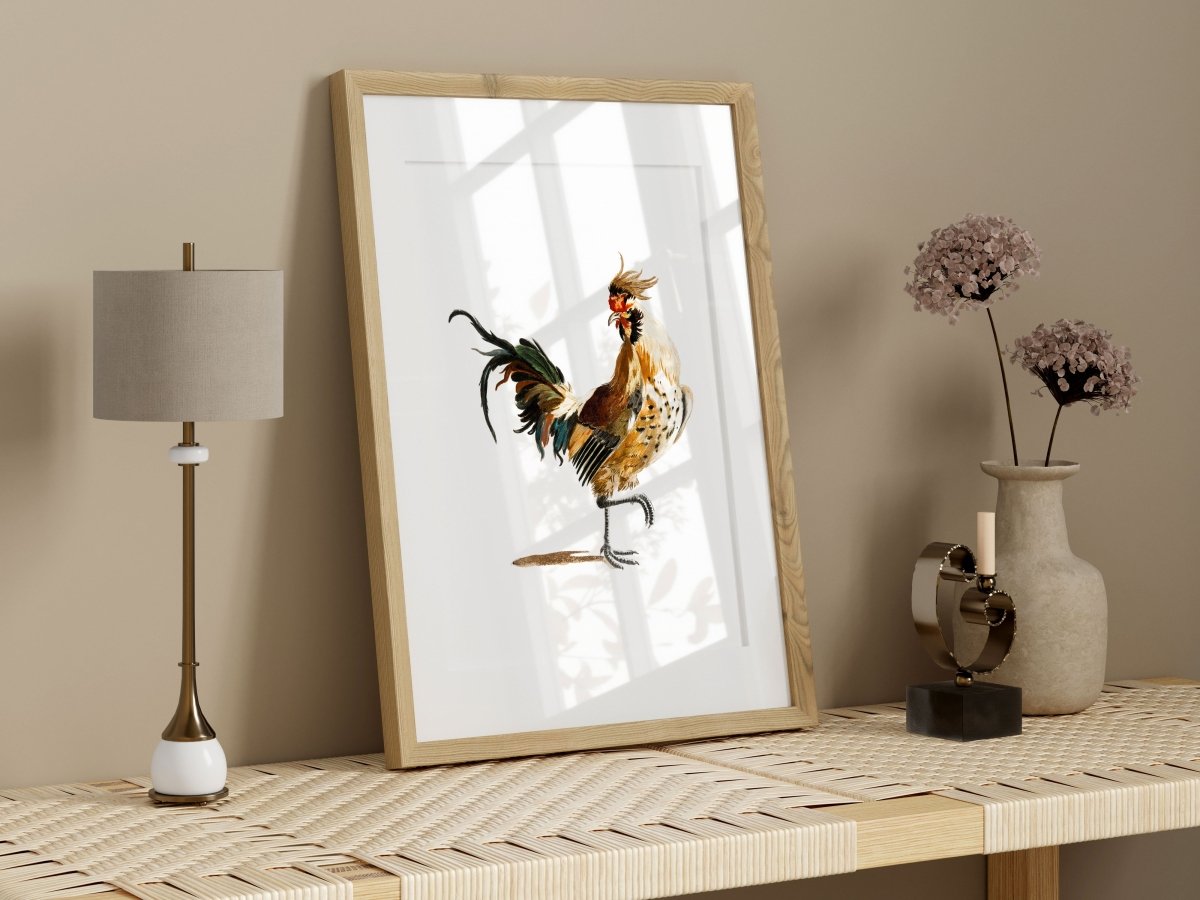 Cockerel Illustration | P102 - Single Art Prints - Piccolo Fiore Prints