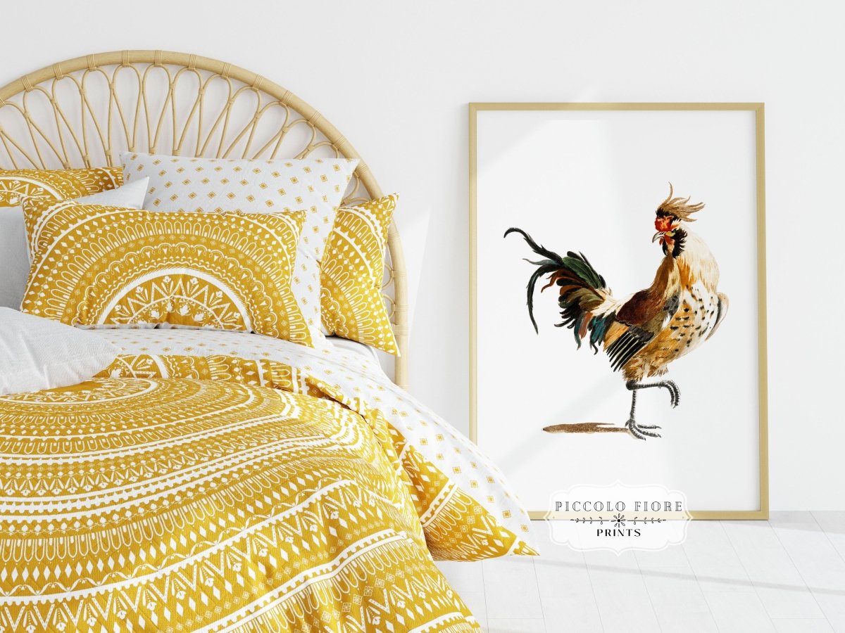 Cockerel Illustration | P102 - Single Art Prints - Piccolo Fiore Prints