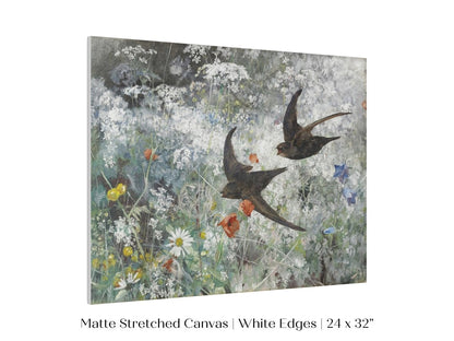 Common Swifts and Wildflowers | P442 - Single Art Prints - Piccolo Fiore Prints