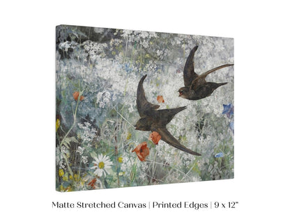 Common Swifts and Wildflowers | P442 - Single Art Prints - Piccolo Fiore Prints