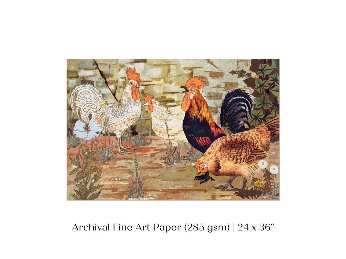 Coqs et Poules | P247 - Single Art Prints - Piccolo Fiore Prints