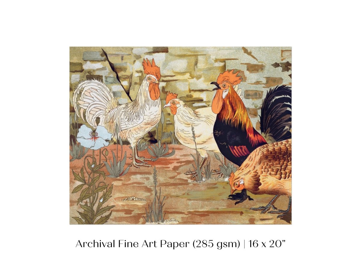 Coqs et Poules | P247 - Single Art Prints - Piccolo Fiore Prints