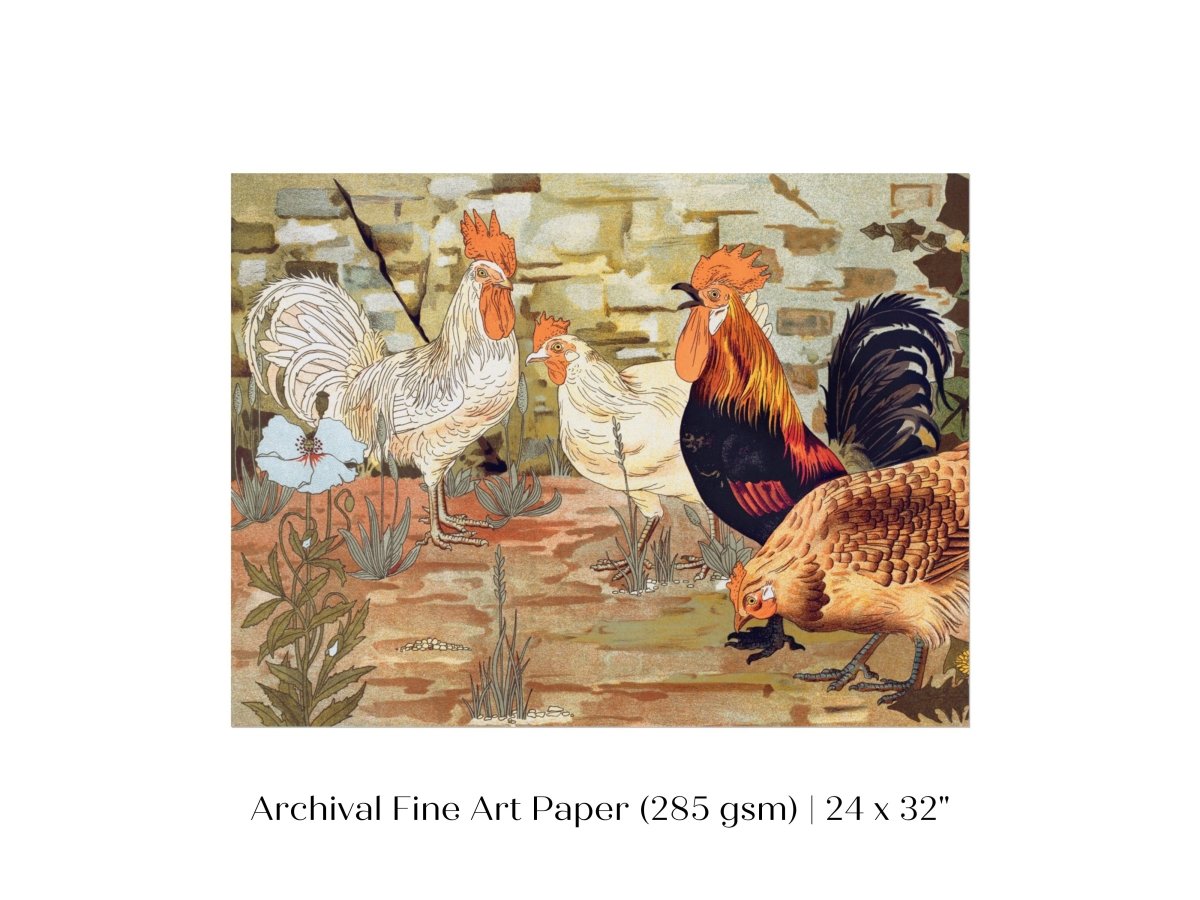 Coqs et Poules | P247 - Single Art Prints - Piccolo Fiore Prints