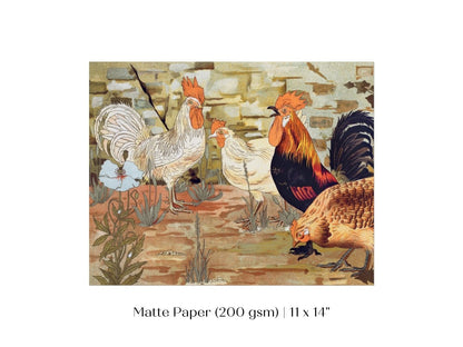 Coqs et Poules | P247 - Single Art Prints - Piccolo Fiore Prints