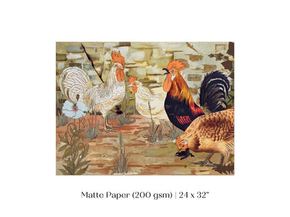 Coqs et Poules | P247 - Single Art Prints - Piccolo Fiore Prints