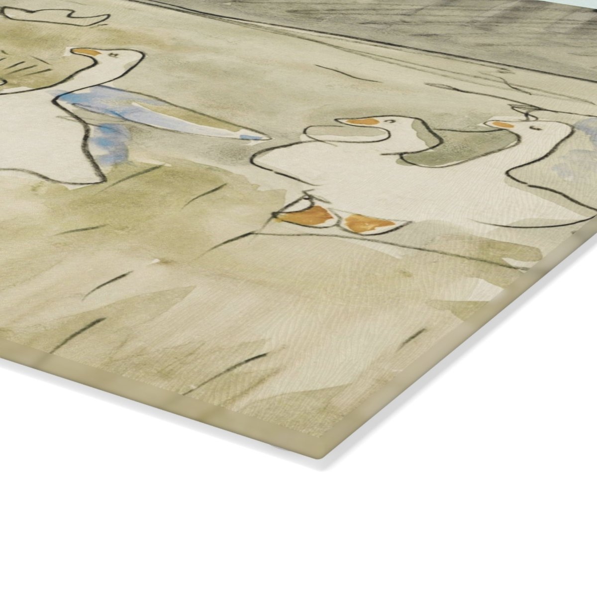 Country Ducks | Glass Chopping Board - Glass Chopping Board - Piccolo Fiore Prints