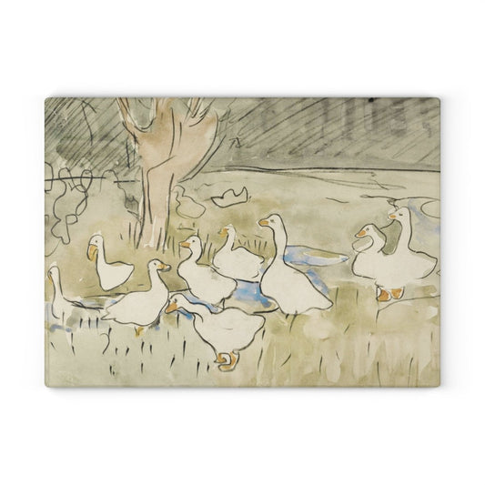 Country Ducks | Glass Chopping Board - Glass Chopping Board - Piccolo Fiore Prints