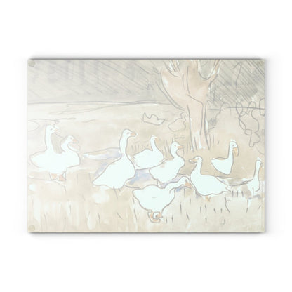 Country Ducks | Glass Chopping Board - Glass Chopping Board - Piccolo Fiore Prints