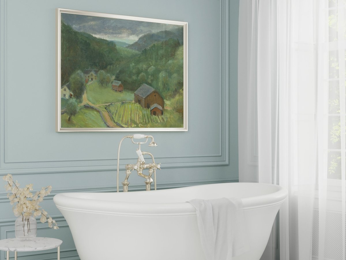 Country Farmhouse Landscape | P193 - Single Art Prints - Piccolo Fiore Prints