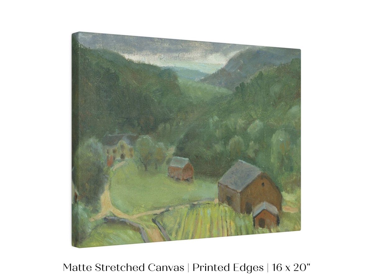 Country Farmhouse Landscape | P193 - Single Art Prints - Piccolo Fiore Prints