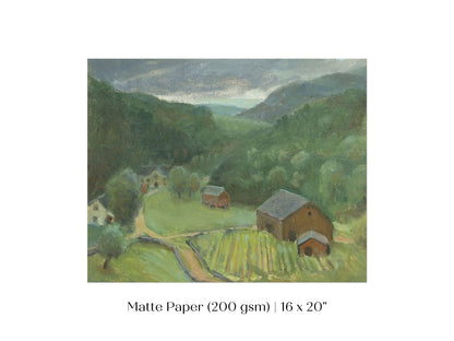 Country Farmhouse Landscape | P193 - Single Art Prints - Piccolo Fiore Prints