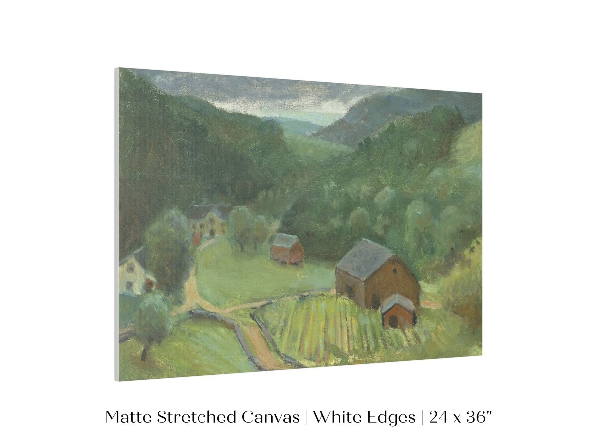 Country Farmhouse Landscape | P193 - Single Art Prints - Piccolo Fiore Prints
