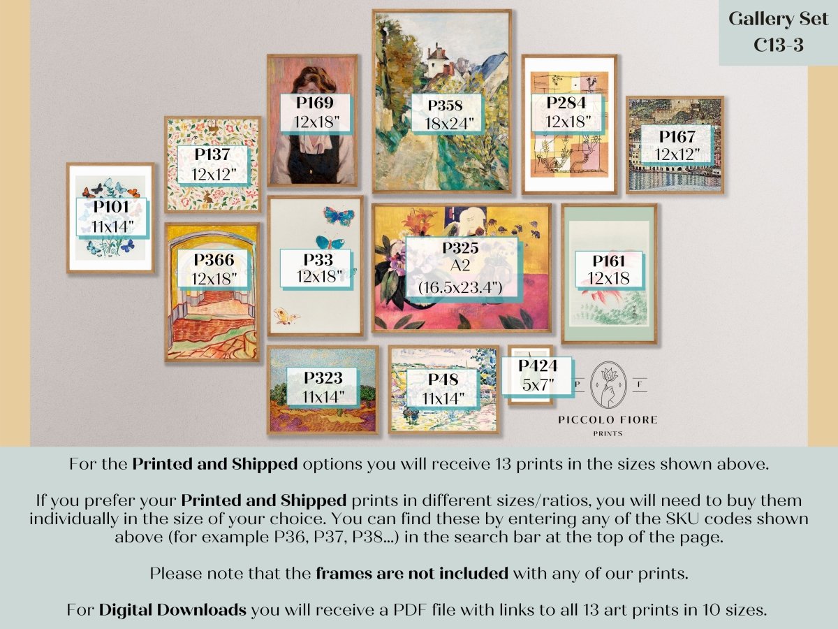 Country Summer | Gallery Wall Set | 13 Prints | C13 - 3 - Gallery Wall Set - Piccolo Fiore Prints
