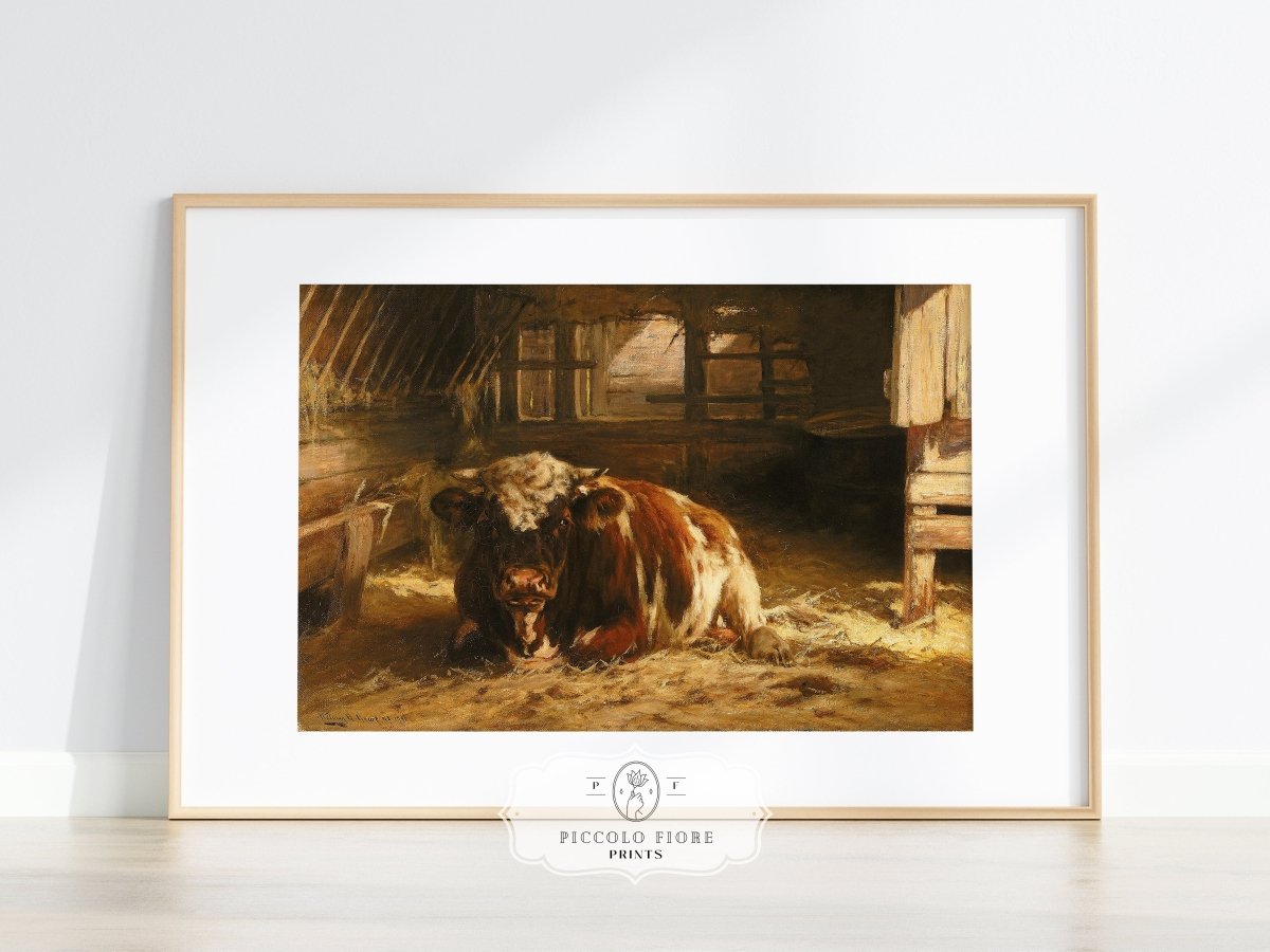 Cow in a Barn | P252 - Single Art Prints - Piccolo Fiore Prints