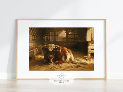 Cow in a Barn | P252 - Single Art Prints - Piccolo Fiore Prints