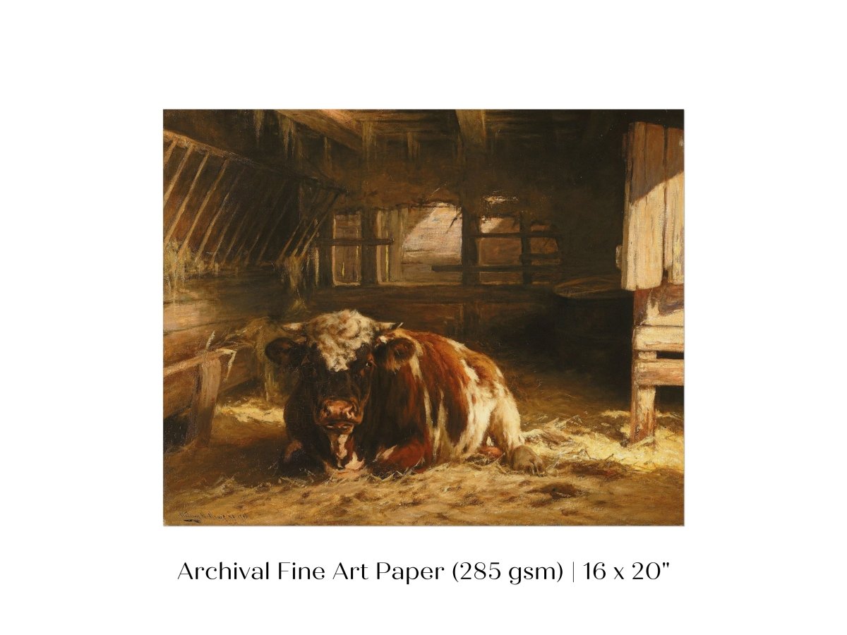 Cow in a Barn | P252 - Single Art Prints - Piccolo Fiore Prints