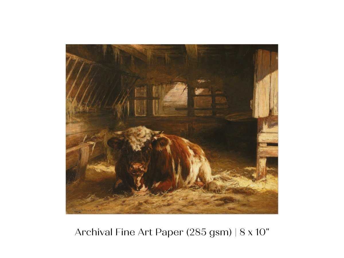 Cow in a Barn | P252 - Single Art Prints - Piccolo Fiore Prints