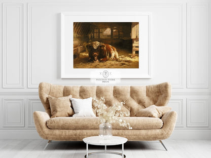 Cow in a Barn | P252 - Single Art Prints - Piccolo Fiore Prints